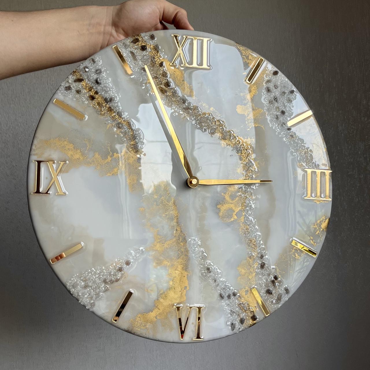 Часы настенные круглые из эпоксидной смолы EPOXY M107 30x30 см