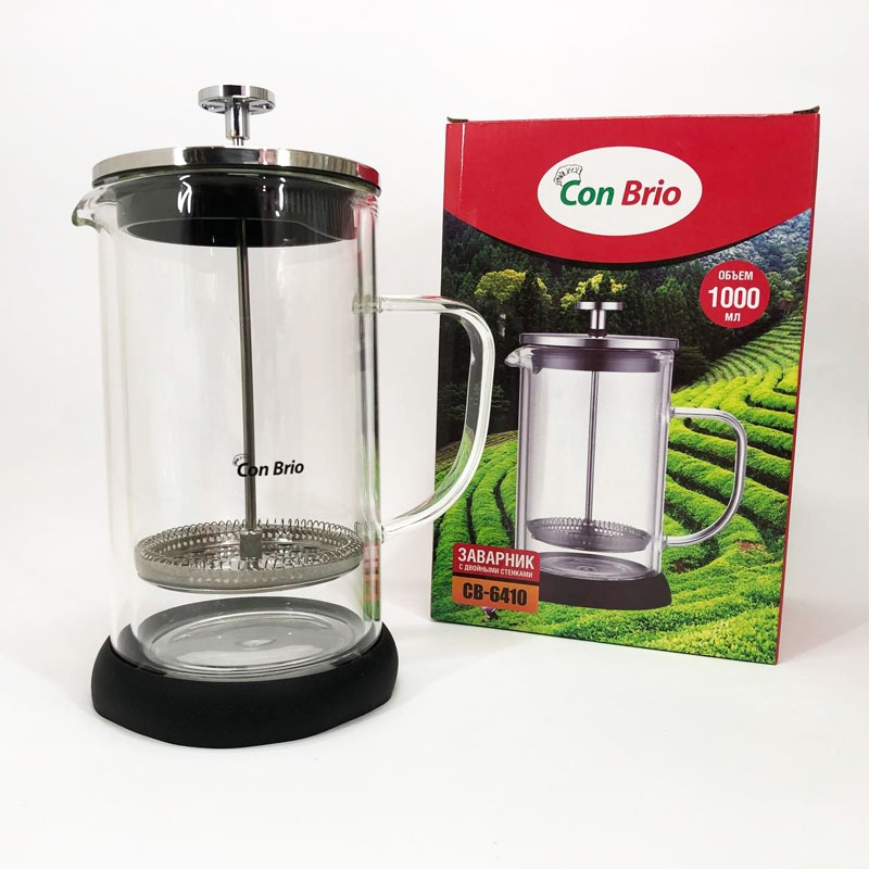 Заварник Con Brio CB-6410 френч-прес з подвійними стінками 1000 мл (26202704) - фото 4 Заварник Con Brio CB-6410 френч-прес з подвійними стінками 1000 мл (26202704) - фото 4