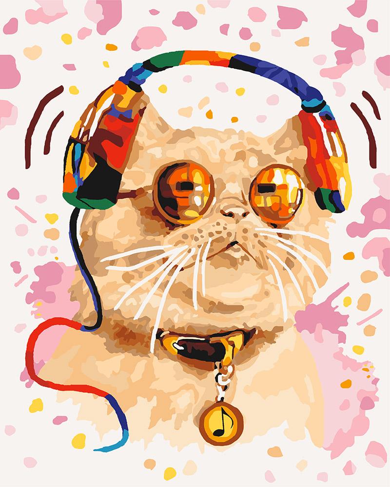 Картина по номерам Идейка "Кот меломан" 40х50 см (KH4141)