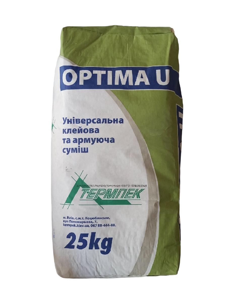 Суміш універсальна Термпек Optima U клейова та армуюча для пінопласту 25 кг (88888801)