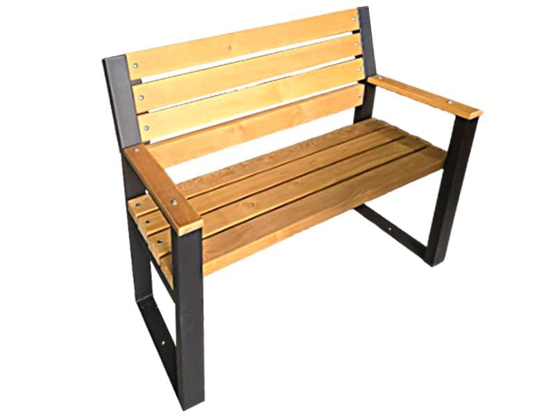 Скамейка парковая со спинкой Kompred Валерио OL657/7 брус №13 1000x600x915 мм Черный