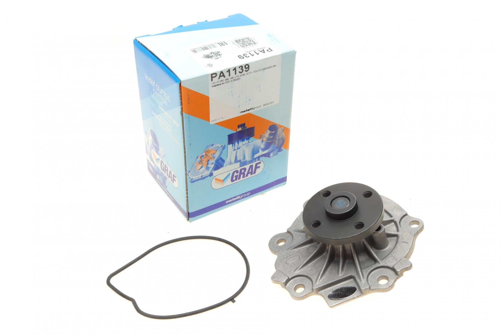 Насос воды Graf Volvo S60/S80/V60/V70/XC60/XC70 3.0/3.2 06-18 B/B 6 лопа PA1139 (25589560)