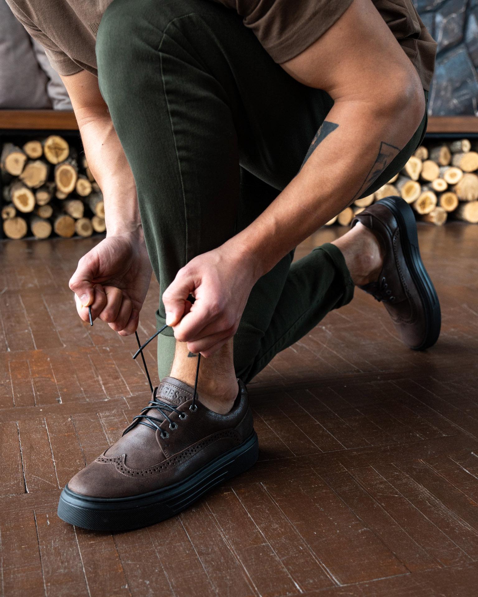 Кеды мужские брогированные STANLEY р. 41 Coffee - фото 2 Кеды мужские брогированные STANLEY р. 41 Coffee - фото 2