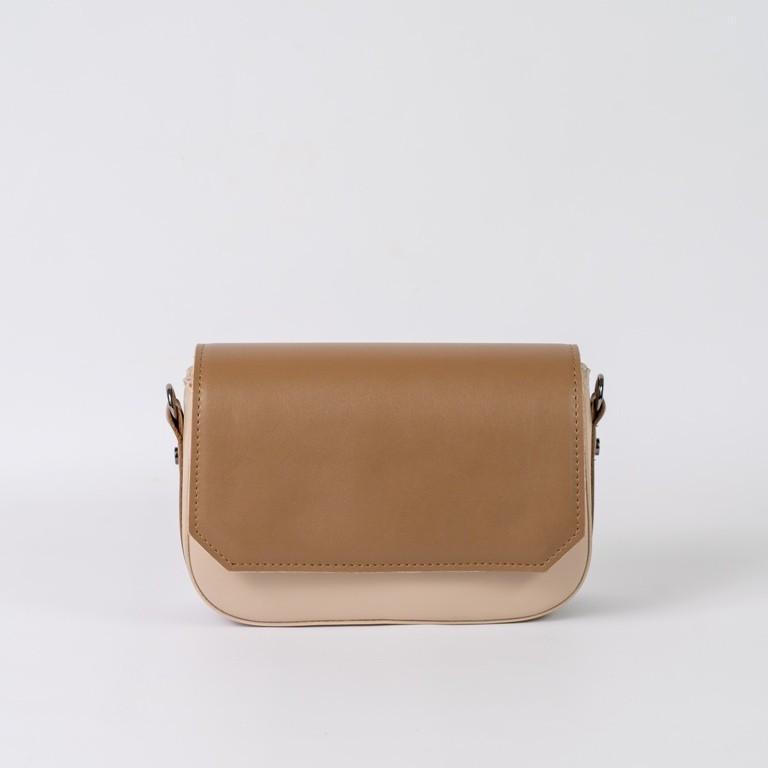 Сумка женская XENIA № 11-22 кросс-боди из глаткой экокожи Бежевый/Коричневый - фото 1 Сумка женская XENIA № 11-22 кросс-боди из глаткой экокожи Бежевый/Коричневый - фото 1