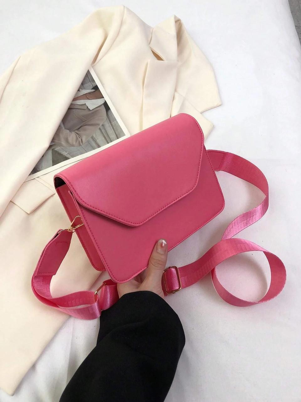 Женская сумка кросс-боди на ремешке 5809 Розовый (18243011)