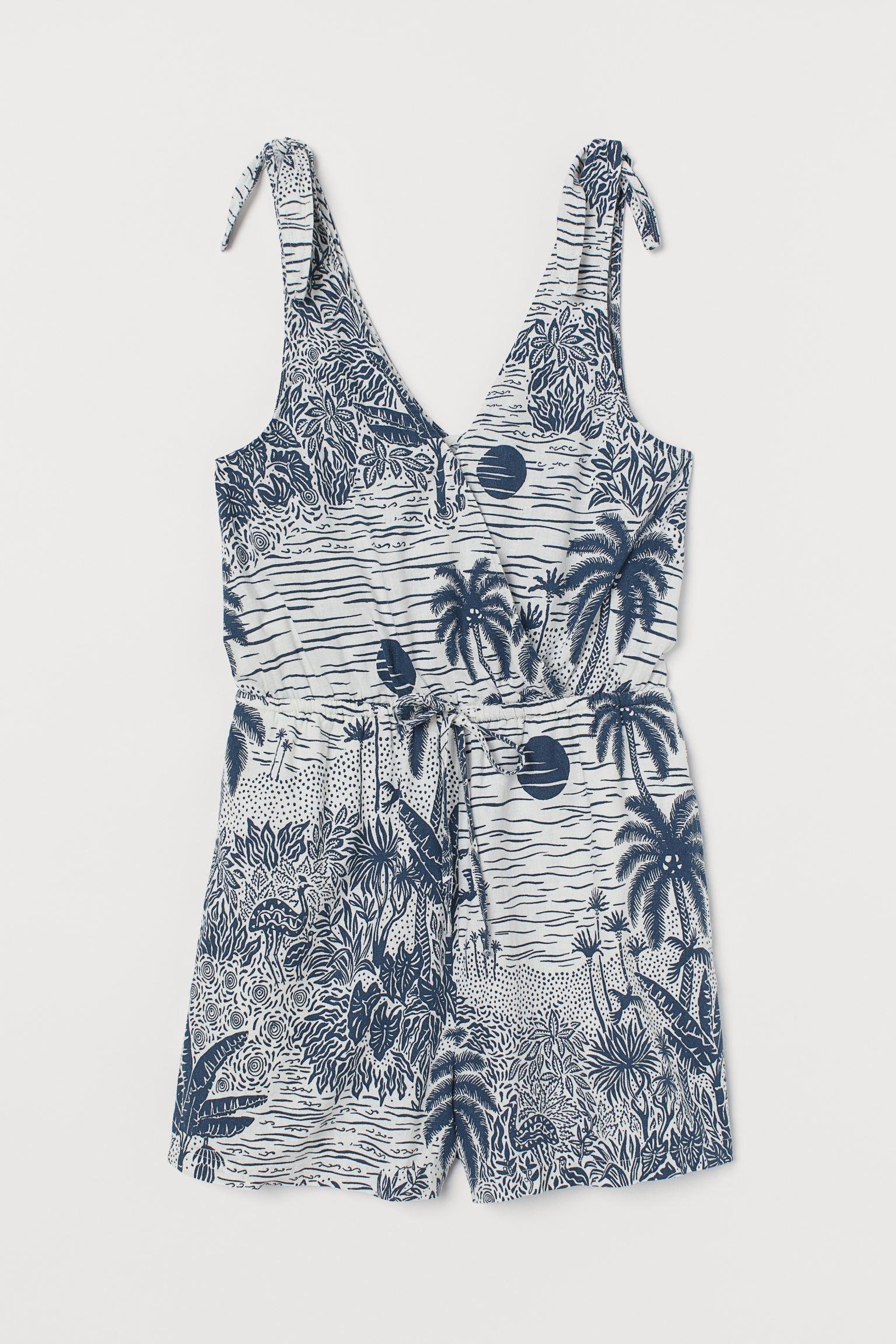 Комбинезон лен бленд р. 32 Бело-синий (8827871wer)