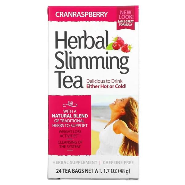 Заменитель питания 21st Century Herbal Slimming Tea Caffeine Free 24 Tea Bags Cranraspberry (000023538)