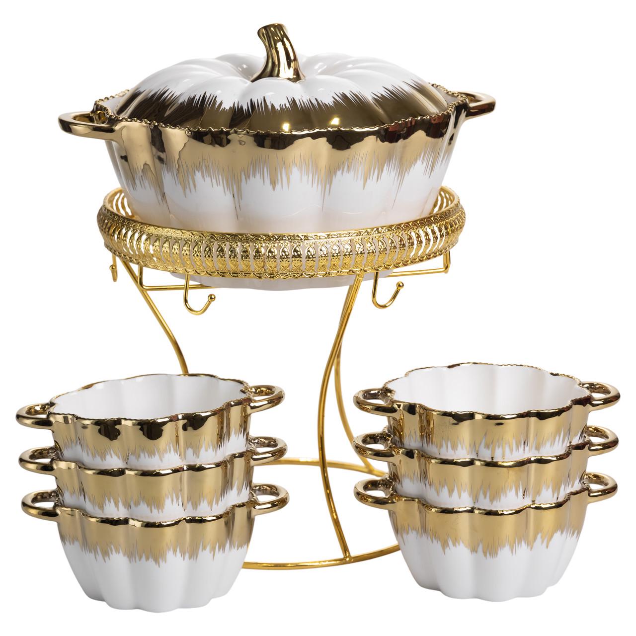 Суповой сервиз на 6 персон супница на подставке с бульонницами 350 мл 2 л (ML152) - фото 7 Суповой сервиз на 6 персон супница на подставке с бульонницами 350 мл 2 л (ML152) - фото 7