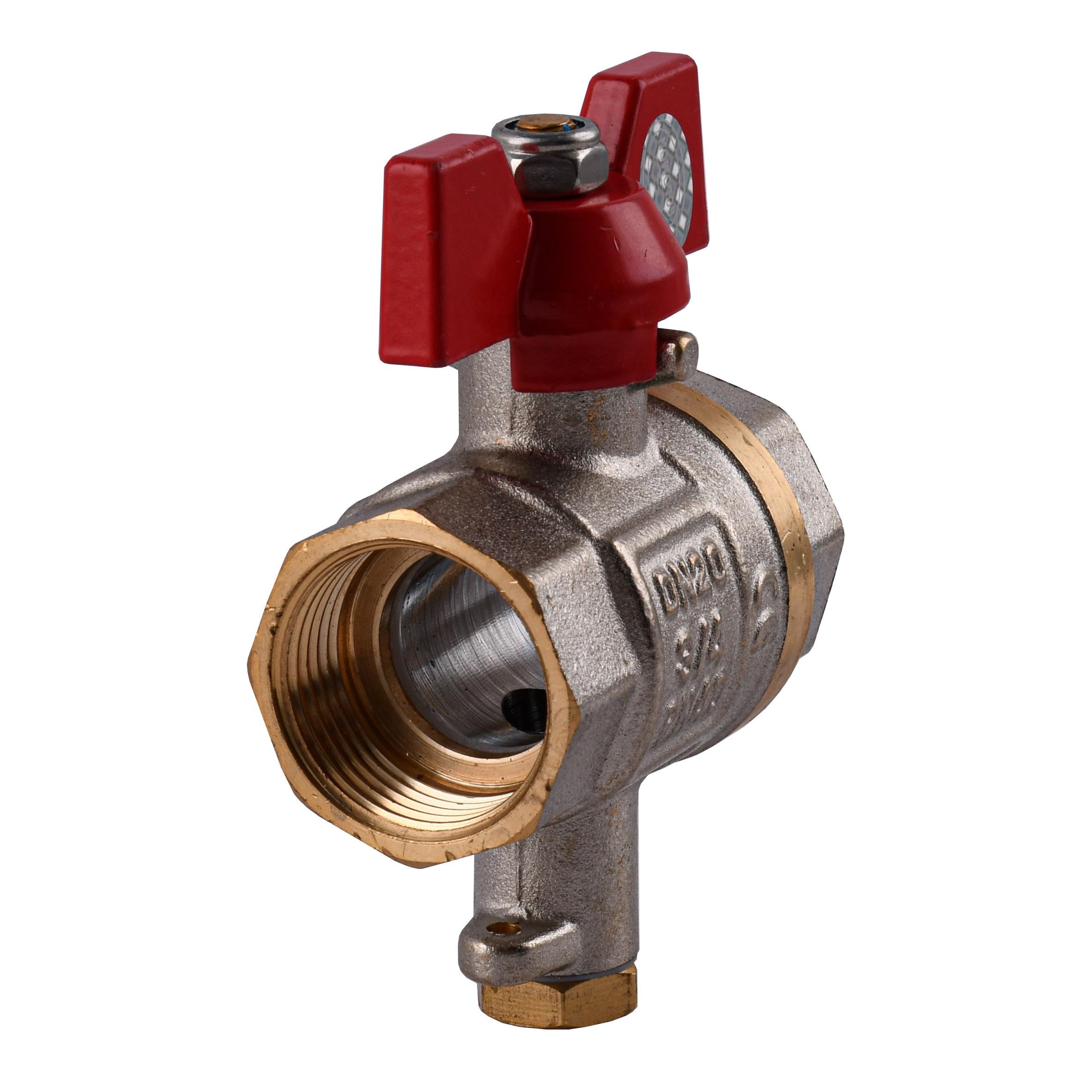 Кран кульовий Solomon V1242 S 000029068 3/4" ВВ під термометр метелик (238646)