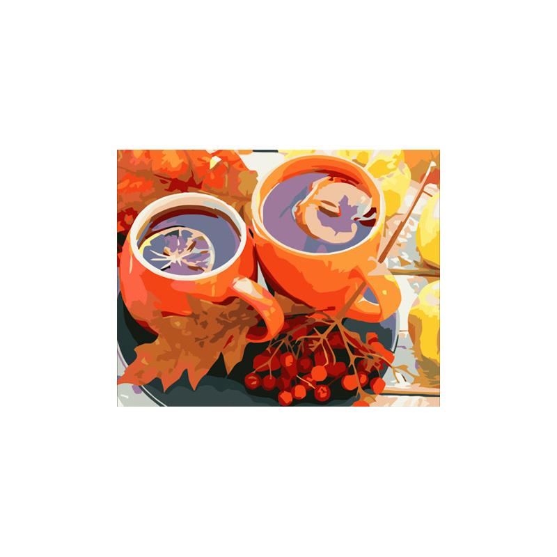 Картина по номерам Strateg Премиум Осенний чай 40x50 см (GS846)