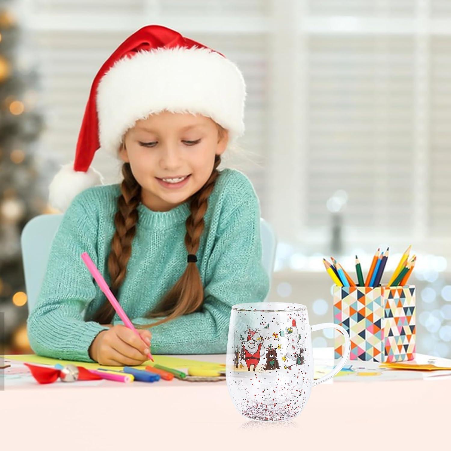 Чашка новогодняя с двойным дном Christmas tree Санта и друзья термостойкое стекло 350 мл (03-санта-R32792) - фото 7 Чашка новогодняя с двойным дном Christmas tree Санта и друзья термостойкое стекло 350 мл (03-санта-R32792) - фото 7