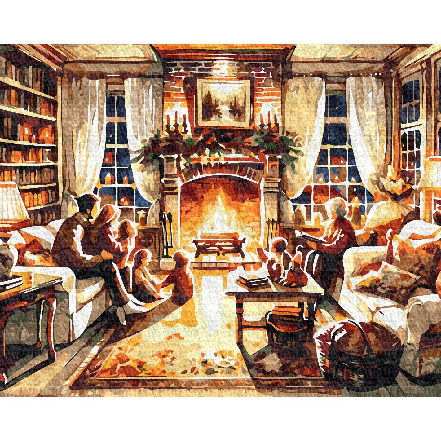 Картина по номерам Brushme Уютный семейный вечер 40x50 см Разноцветный (PM-194-K-1299)