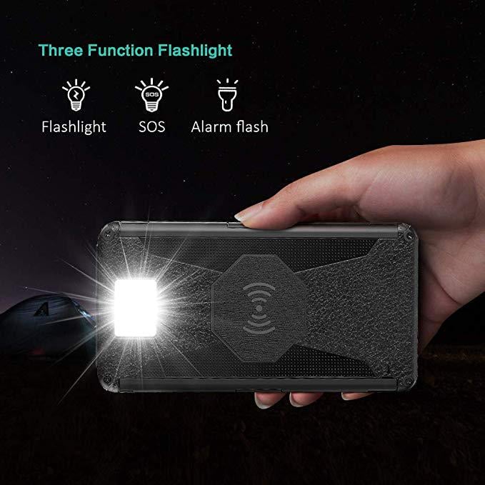 Павербанк із сонячною панеллю Portable Solar Charger Wireless 6 panel VHG DN38 20000 mAh Black - фото 5