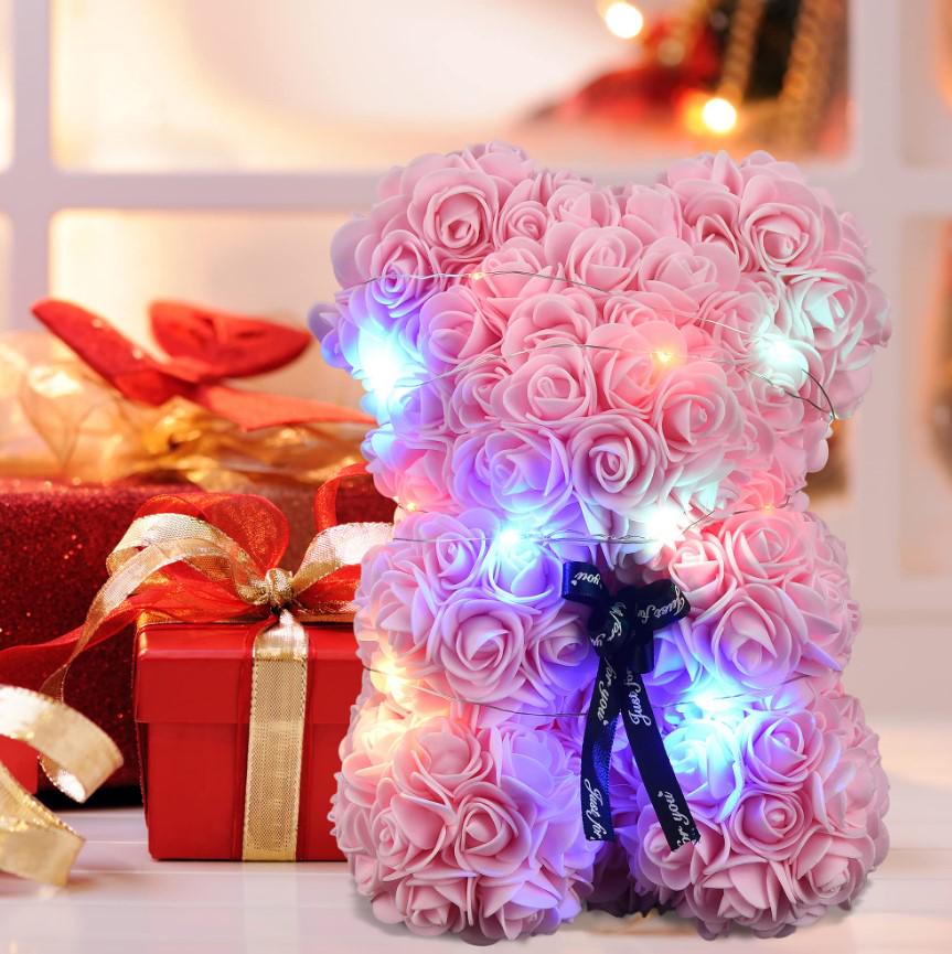 Мишка из роз 3D Teddy Flower с подсветкой 25 см Розовый (2104618745) - фото 10 Мишка из роз 3D Teddy Flower с подсветкой 25 см Розовый (2104618745) - фото 10