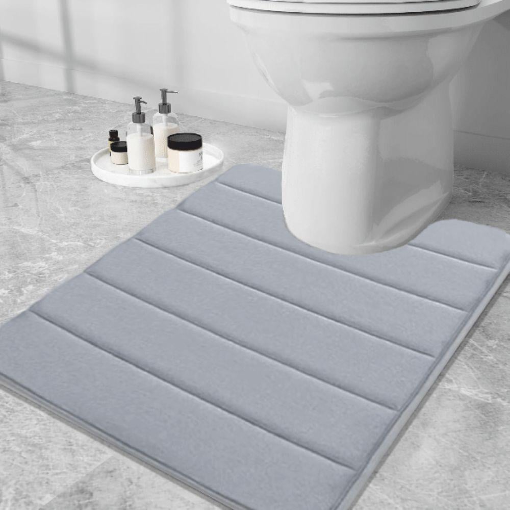 Коврик для ванной комнаты с эффектом памяти U-образный 50х50 см Серый (140222)
