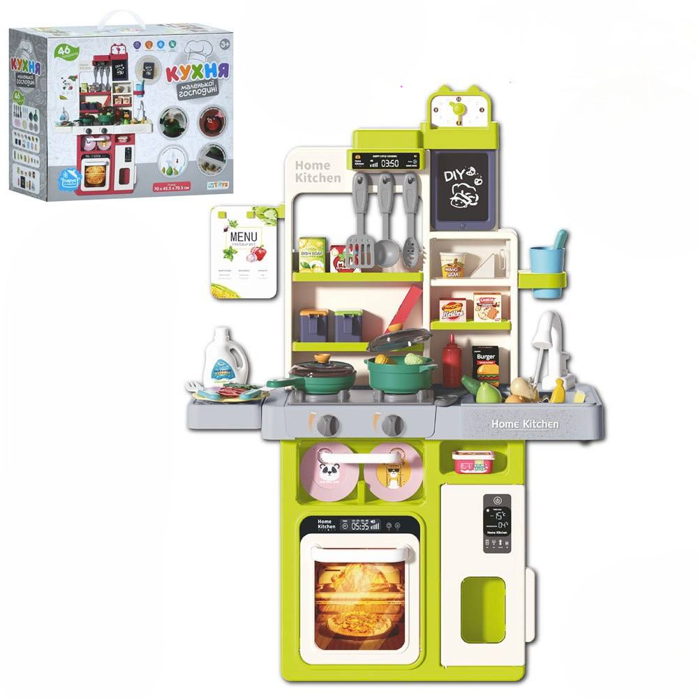Детская кухня Limo Toy WD-815A магия воды и пара для детей свет и звук 46 предметов 70 см Зеленый (2717880119)