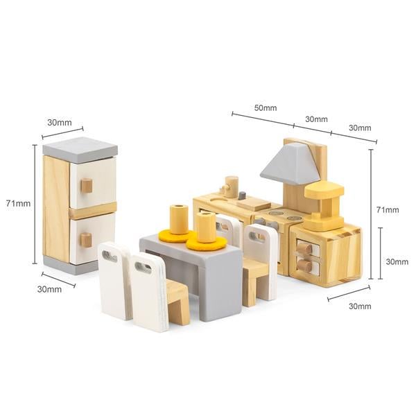 Дерев'яні меблі для ляльок Viga Toys PolarB Кухня та їдальня (44038) - фото 4 Дерев'яні меблі для ляльок Viga Toys PolarB Кухня та їдальня (44038) - фото 4
