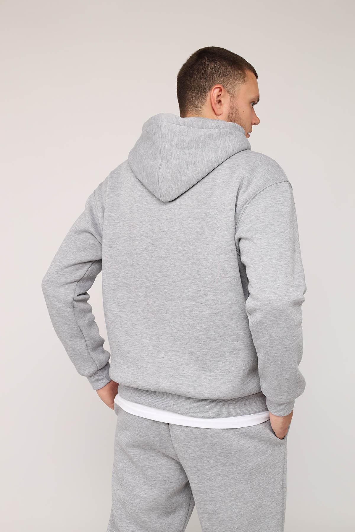 Худи мужское ЦБ-00279984 р. 52 Светло-серый (SKT001074120) - фото 6