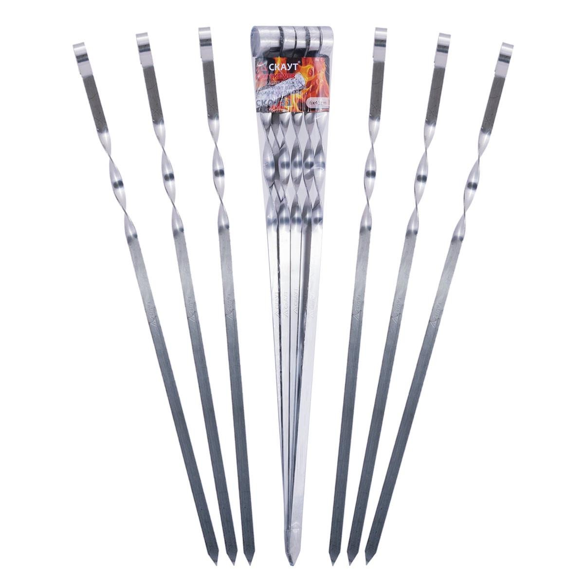 Шампур Скаут KM-0731 6 шт. 45 см (14043) - фото 4 Шампур Скаут KM-0731 6 шт. 45 см (14043) - фото 4