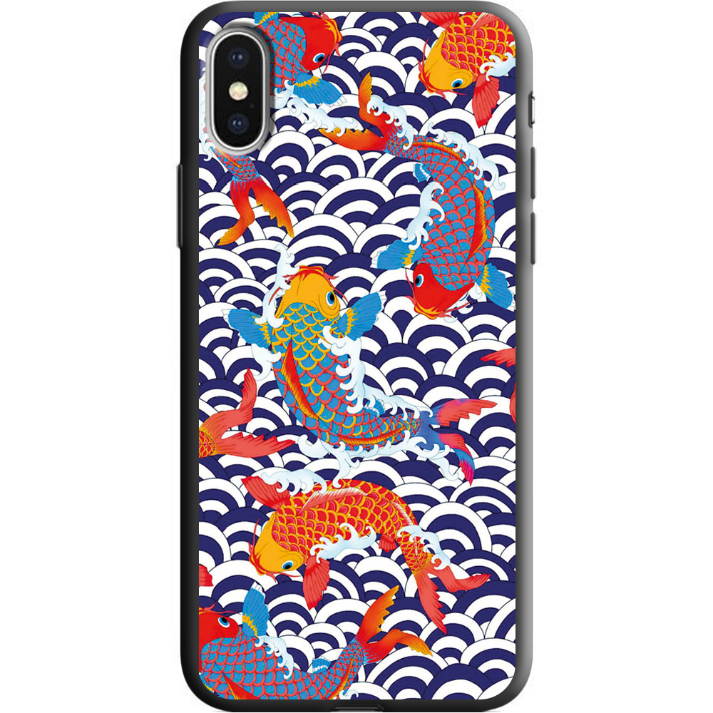 Чехол Boxface iPhone X Koi Fish Черный силикон (32139-up2477-38046)