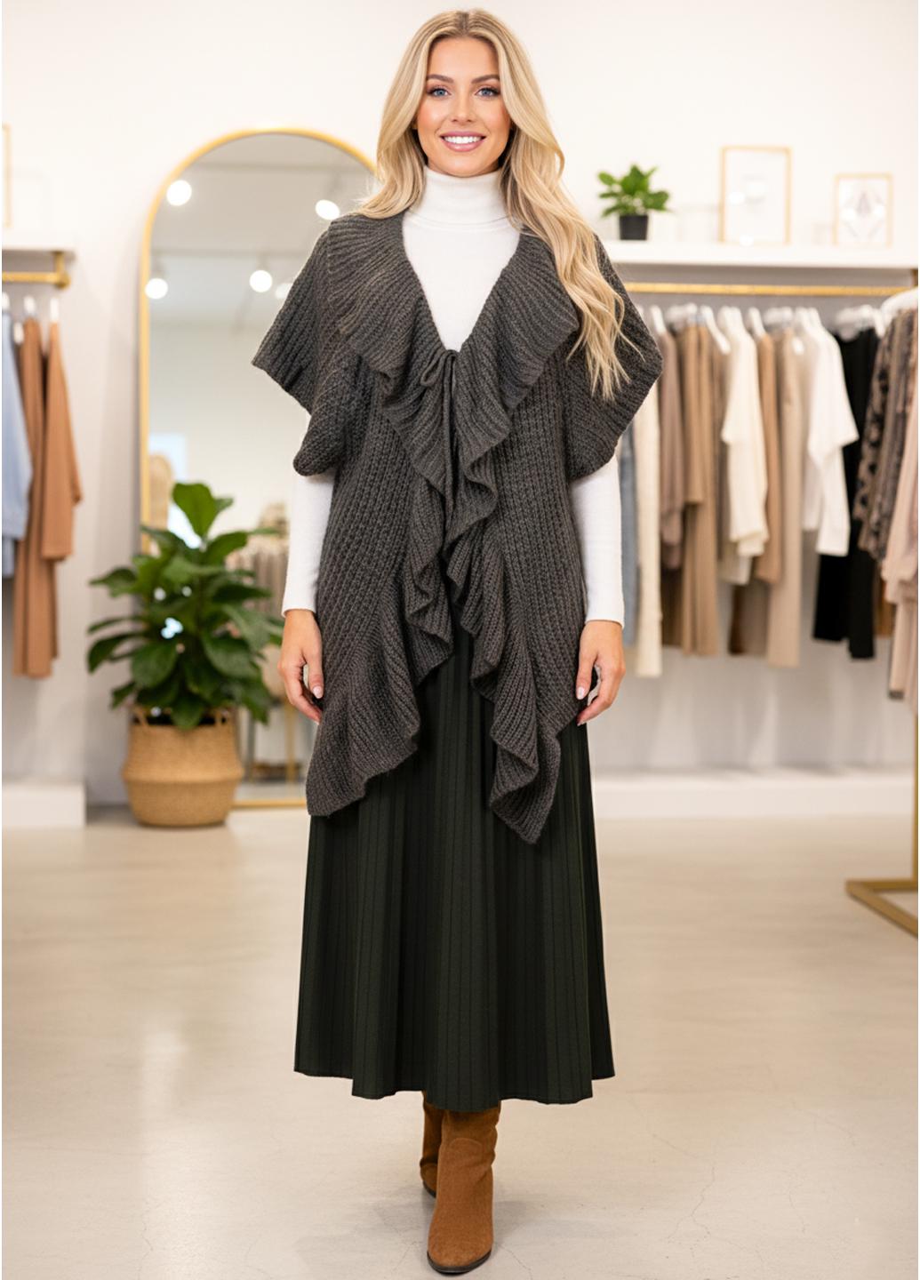 Кардиган женский демисезонный Forza Viva SW-2801GRIGIO р. 44 Серый (SW-2801GRIGIO-44)