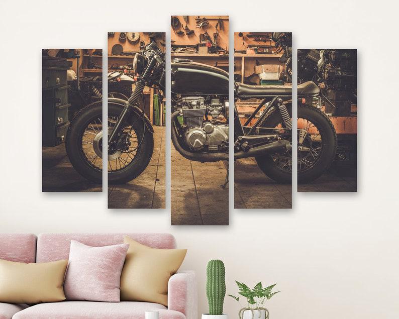 Модульная картина на холсте из пяти частей KIL Art Мотоцикл 137x85 см (M51_L_47)