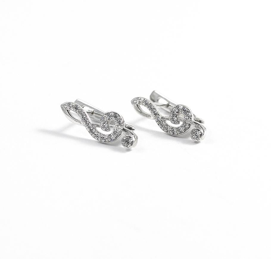 Сережки Maxi Silver 8748 Скрипковий ключ (88748)