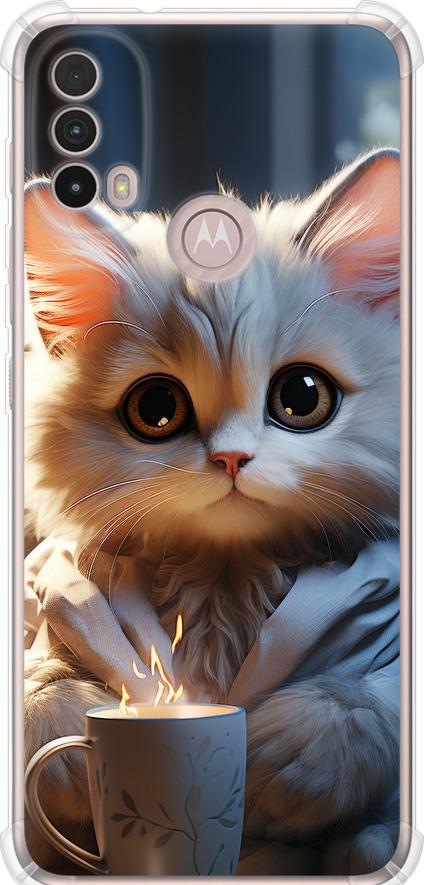 Чехол на Motorola E40 White cat (5646sp-2660-42517)