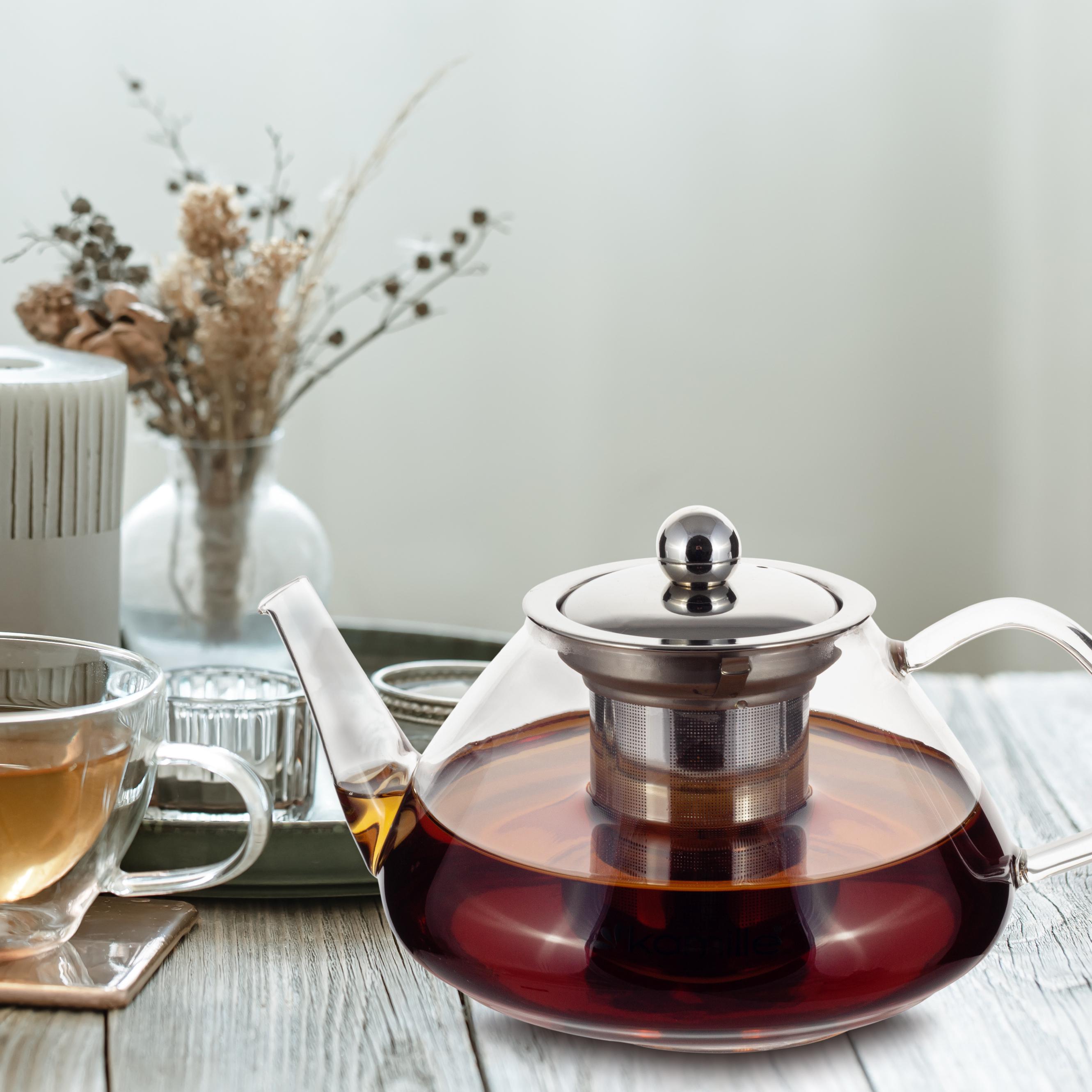 Заварник Kamille скло/нержавіюча сталь із знімним ситечком 1000 мл (0782L) - фото 9