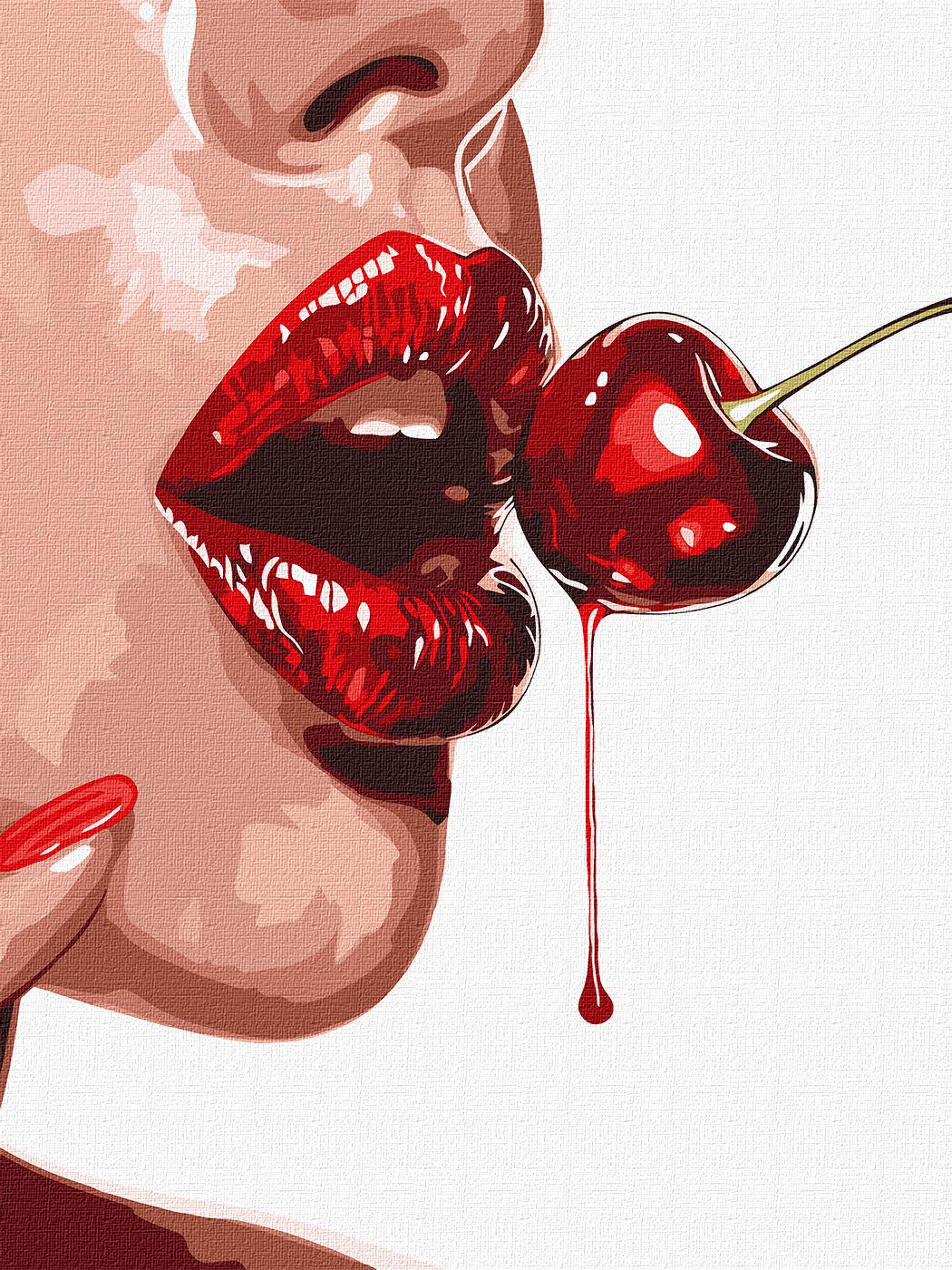 Картина за номерами Ідейка Солодка вишня 30x40 см (Id-KHO8460)