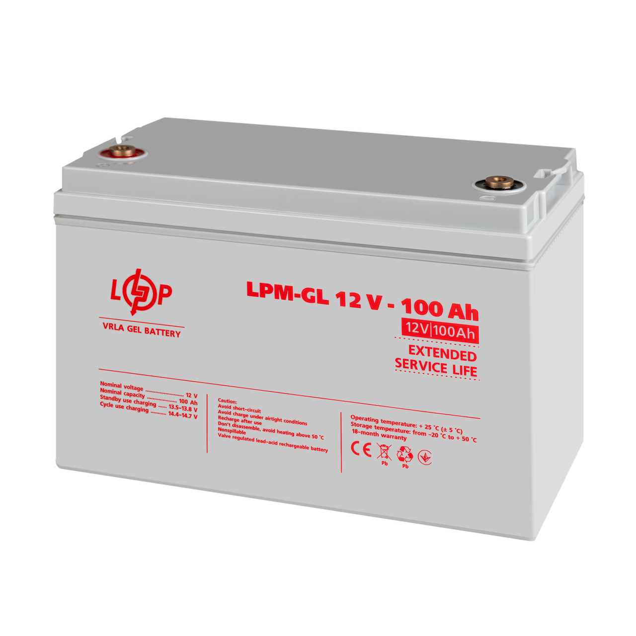 Аккумулятор гелевый LPM-GL 12V-100 Ah - фото 3 Аккумулятор гелевый LPM-GL 12V-100 Ah - фото 3