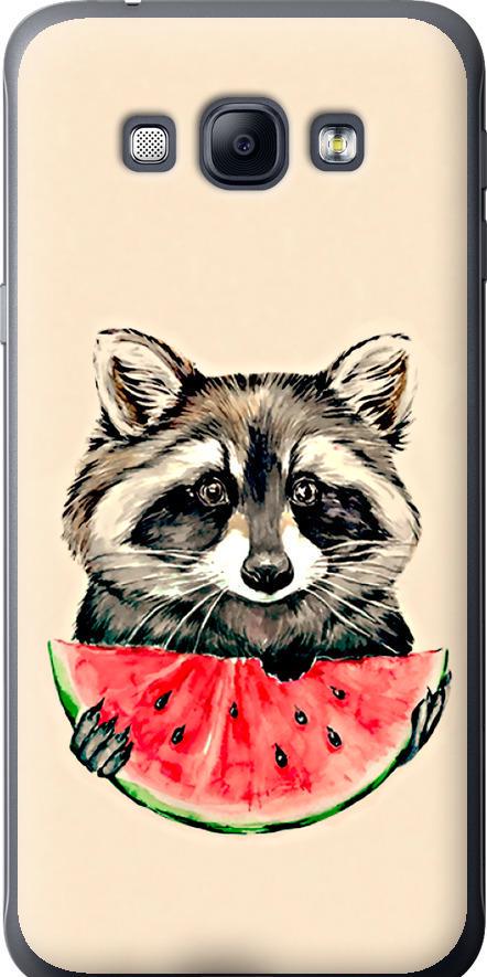 Чехол на Samsung Galaxy A8 A8000 Енотик с арбузом (4605u-135-42517)