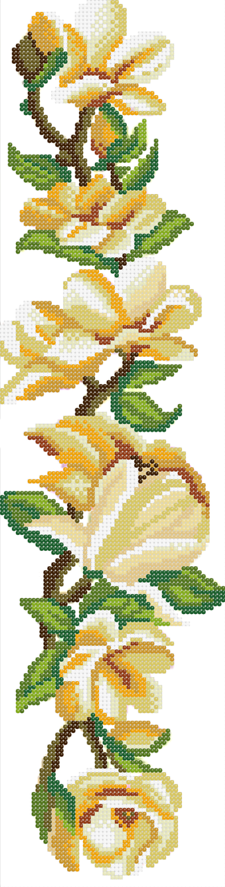 Схема для вышивки бисером Ветка золотой магнолии Сб-694 без зашивки фона (1359650532А)