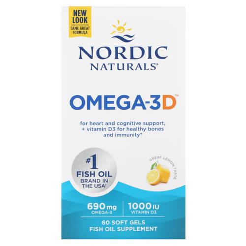 Омега-3 Nordic Naturals Omega-3D 690 мг Lemon 60 SoftGels (NOR-01761)