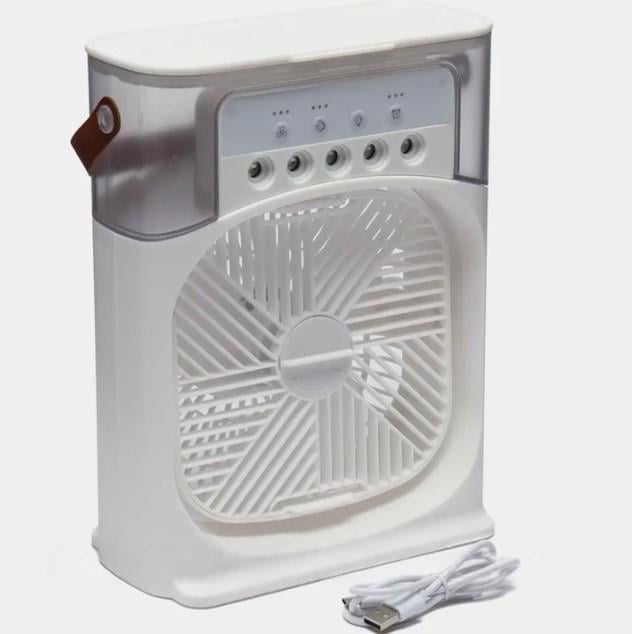 Вентилятор настільний зі зволожувачем повітря Air Cooler Fan з USB та LED підсвіткою Білий (2104618501) - фото 2 Вентилятор настільний зі зволожувачем повітря Air Cooler Fan з USB та LED підсвіткою Білий (2104618501) - фото 2