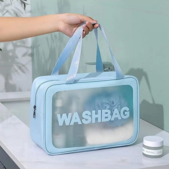 Сумка-косметичка прозора Washbag Big 3 ПВХ 0x20x10 см Blue (128482) - фото 2