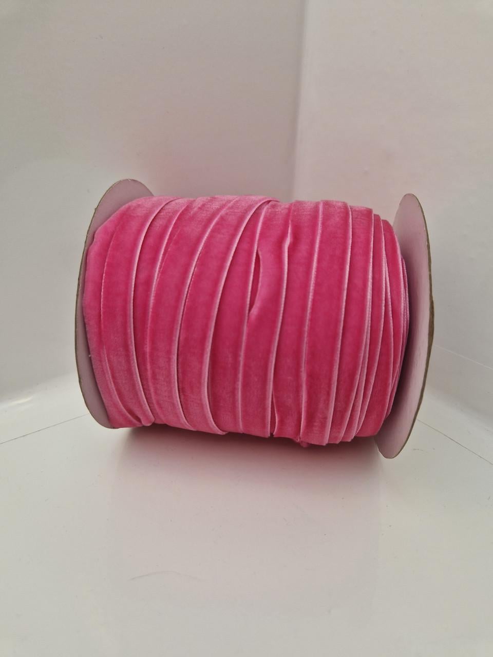 Лента бархатная 1 см Розовый (2359593067)
