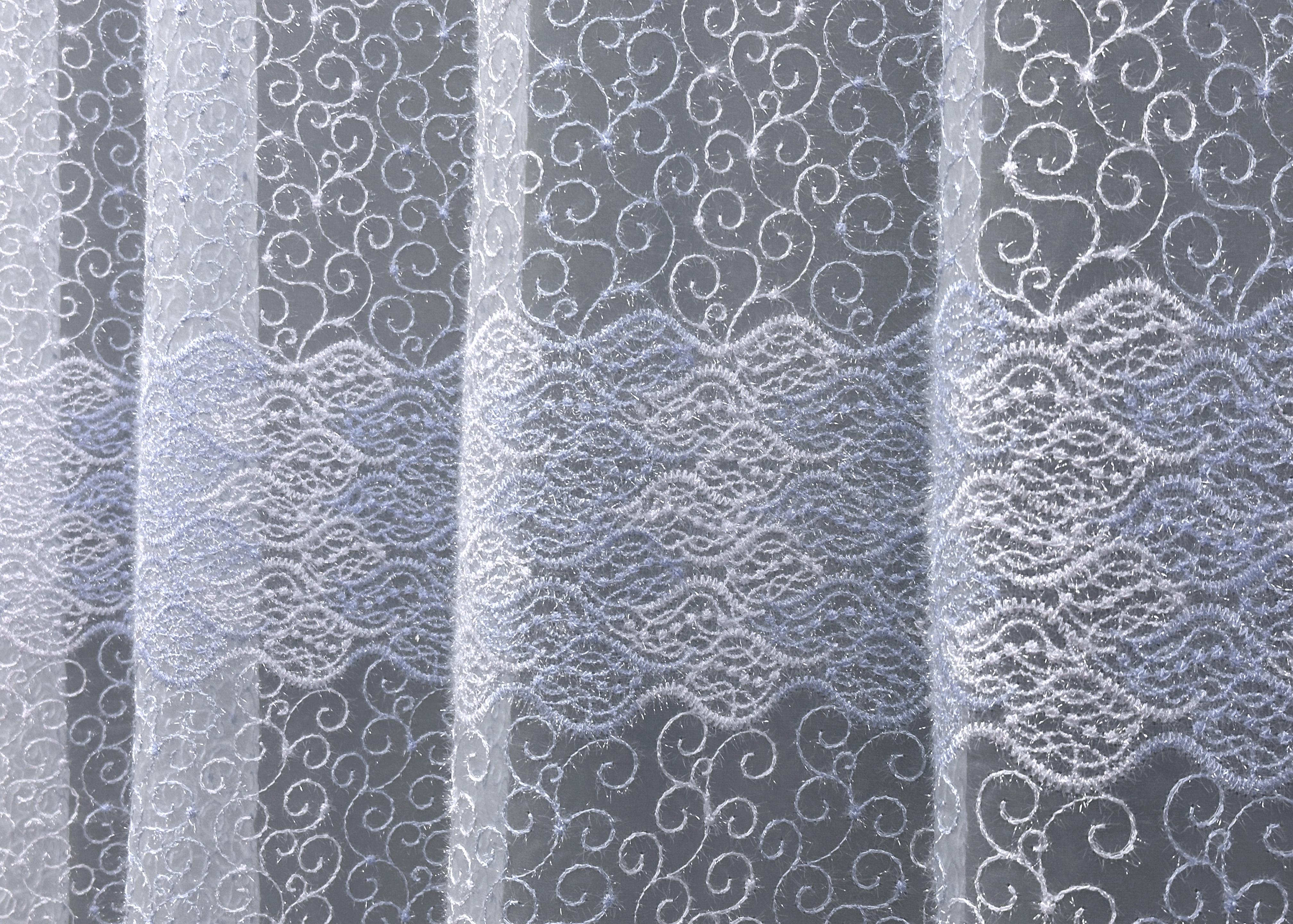 Тюль VR-Textil 1686т Органза з вишивкою та люрексом 300х270 см Блакитний/Білий (42-0725) - фото 6 Тюль VR-Textil 1686т Органза з вишивкою та люрексом 300х270 см Блакитний/Білий (42-0725) - фото 6