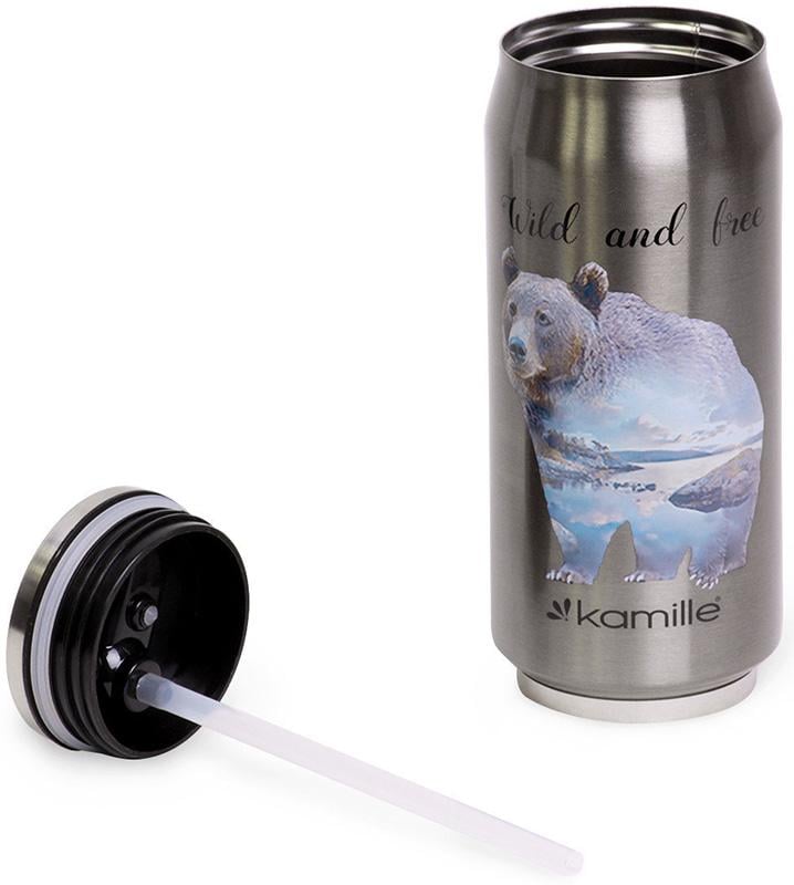Термокружка Kamille Wild&Free с трубочкой 500 мл