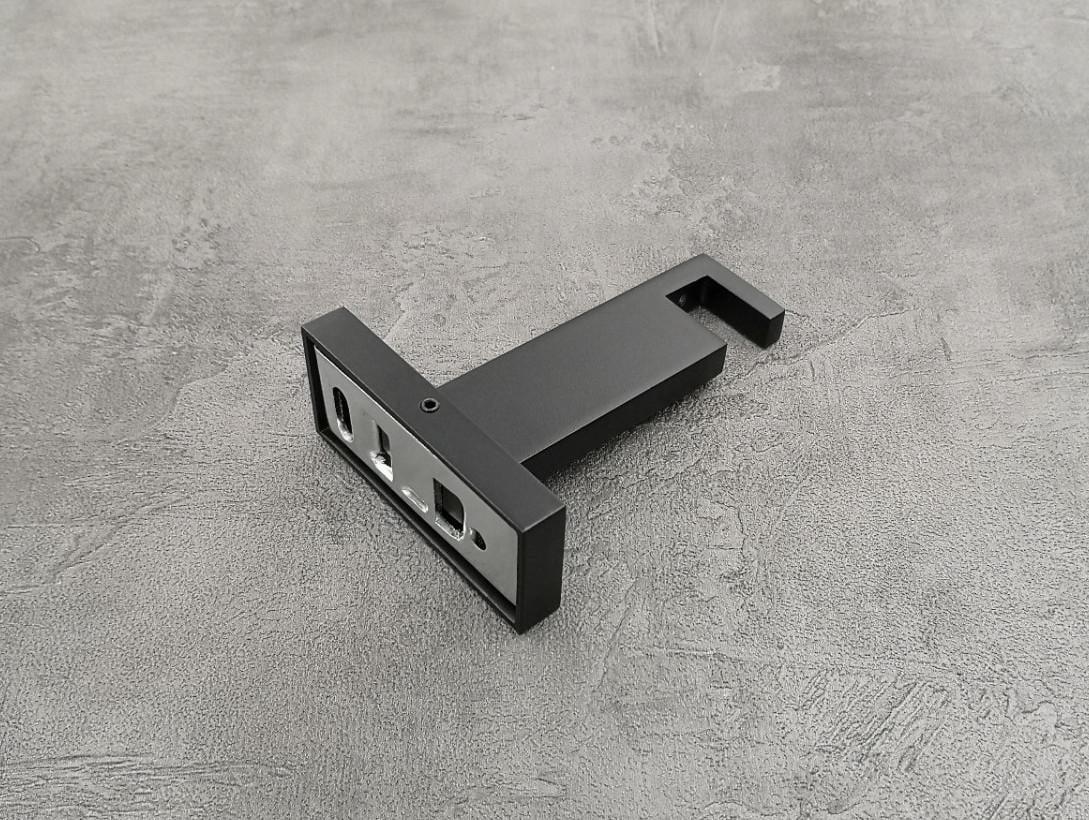 Кронштейн Quadrum Скарлайн одинарный короткий 9 см Черный матовый - фото 1