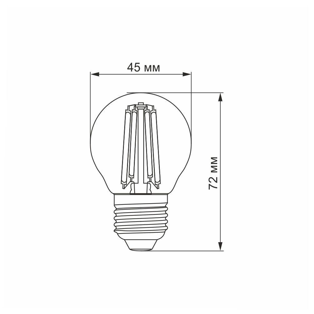 Лампа світлодіодна Videx Filament G45F 6 Вт E27 4100K (VL-G45F-06274) - фото 3