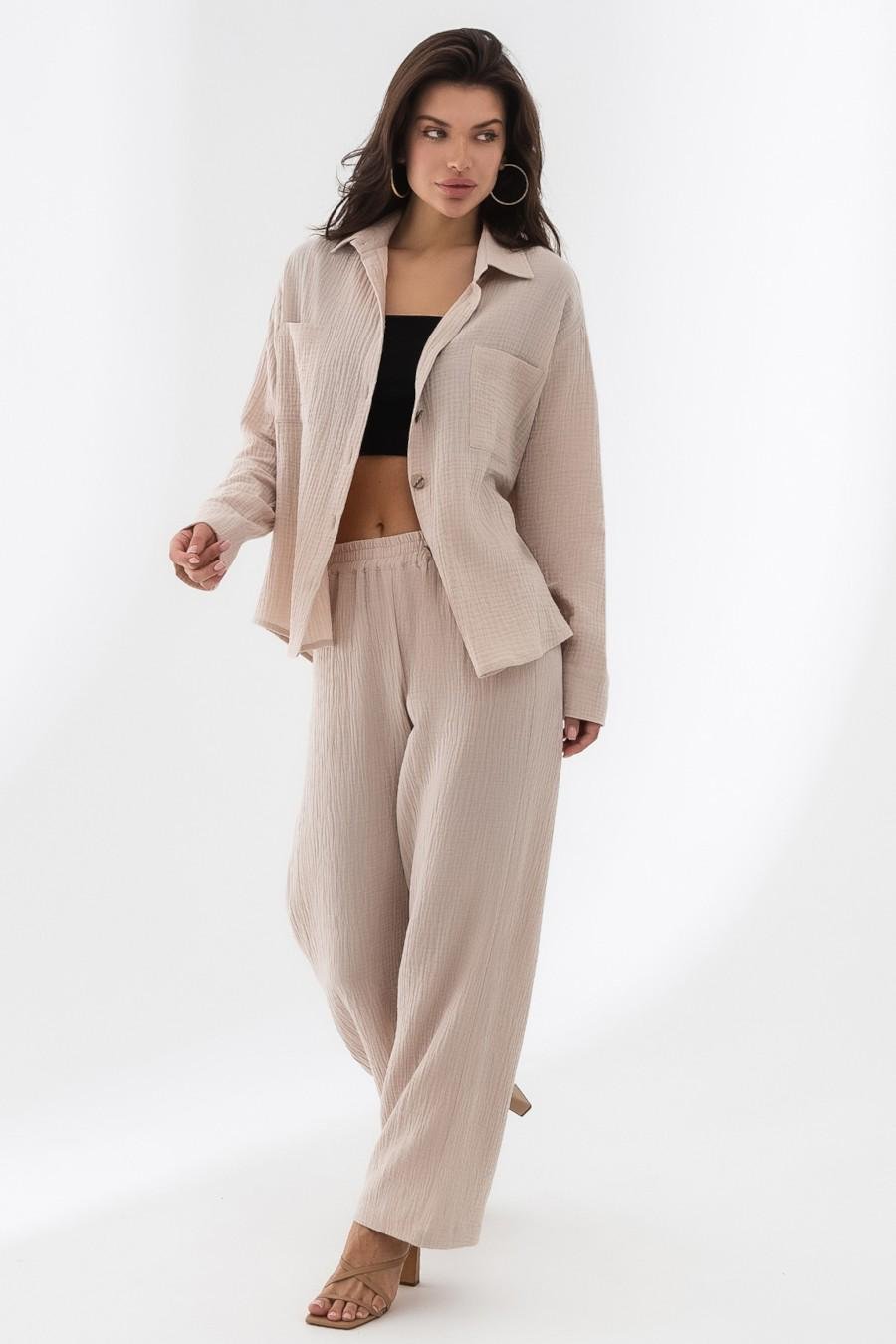 Комплект German Volf блуза/брюки р. 44/M Бежевый (78936)