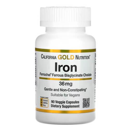 Залізо CGN Ferrochel Iron Bisglycinate 36 мг 90 veg caps (CGN-01347)