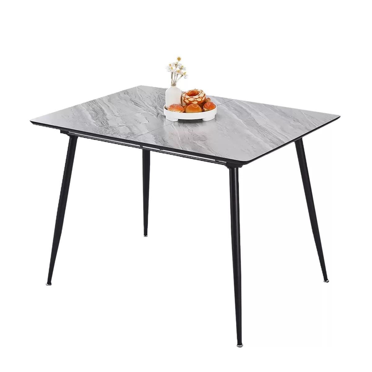 Обеденный стол для кухни раздвижной Девис Серый мрамор (28448424)