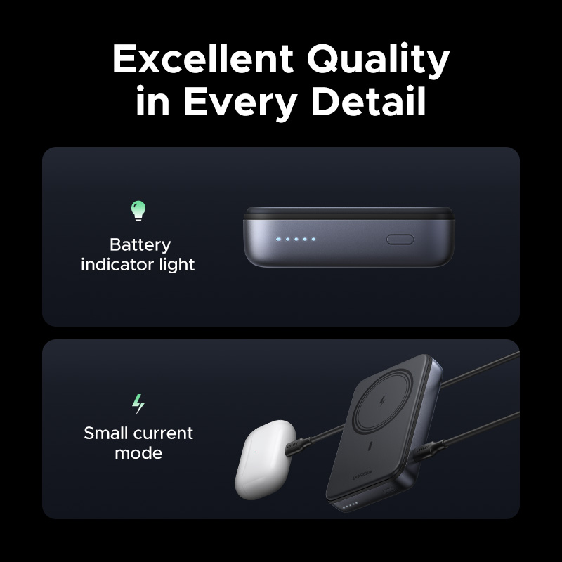 Повербанк магнитный UGREEN PB562 10000 mAh 20W (2000193) - фото 10 Повербанк магнитный UGREEN PB562 10000 mAh 20W (2000193) - фото 10