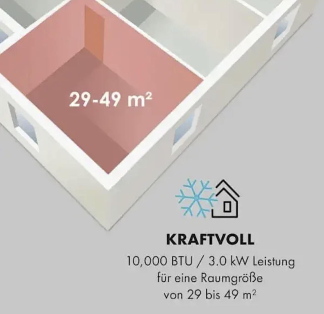 Кондиционер мобильный KLARSTEIN Metrobreeze Rome 10 000 BTU/3,0 кВт EEC A+ 49 м2 - фото 2 Кондиционер мобильный KLARSTEIN Metrobreeze Rome 10 000 BTU/3,0 кВт EEC A+ 49 м2 - фото 2