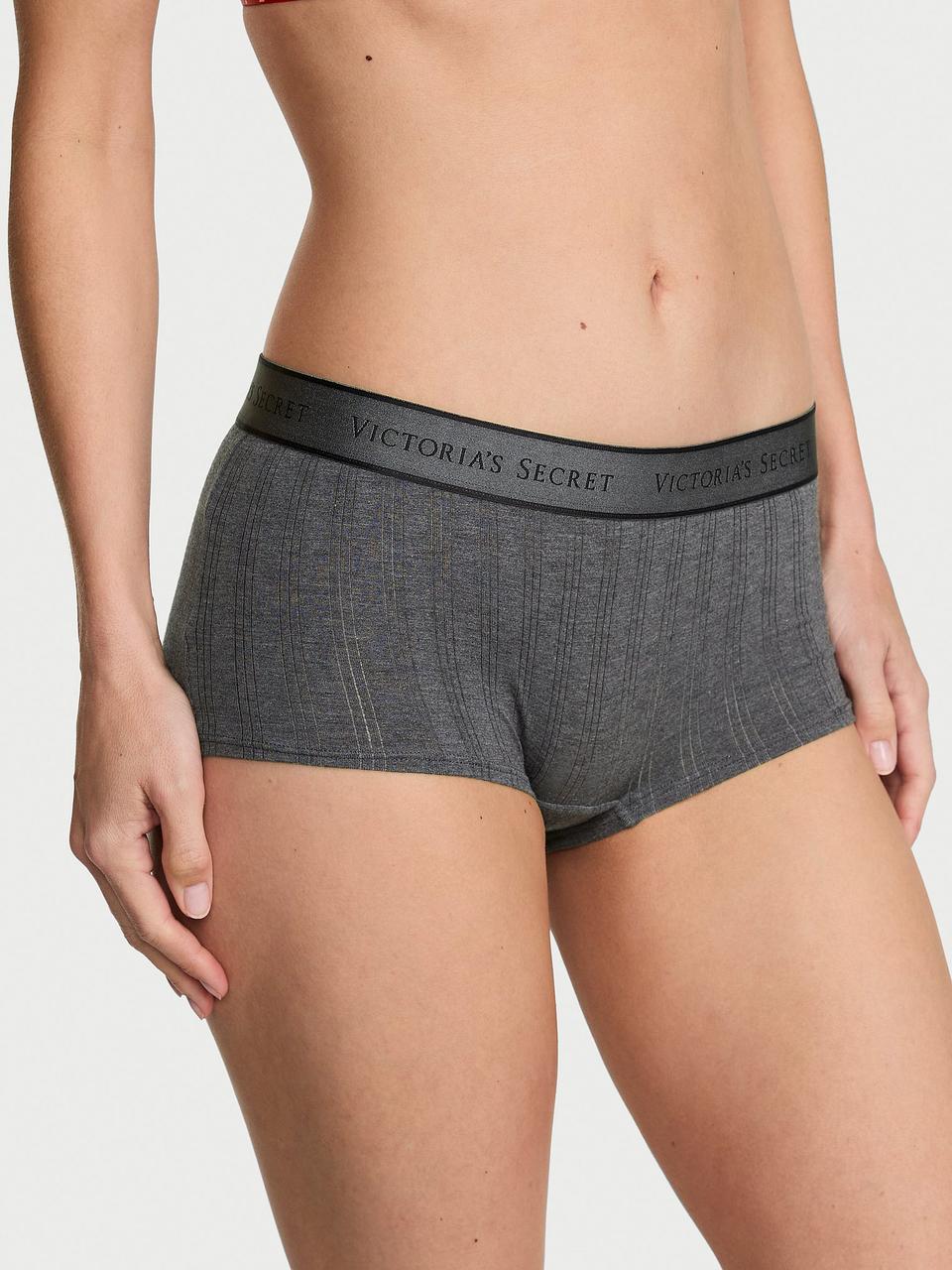 Трусики женские Victoria's Secret Soft Modal Ultra-Fine Logo Boyshort XXL Серый (3100851657)