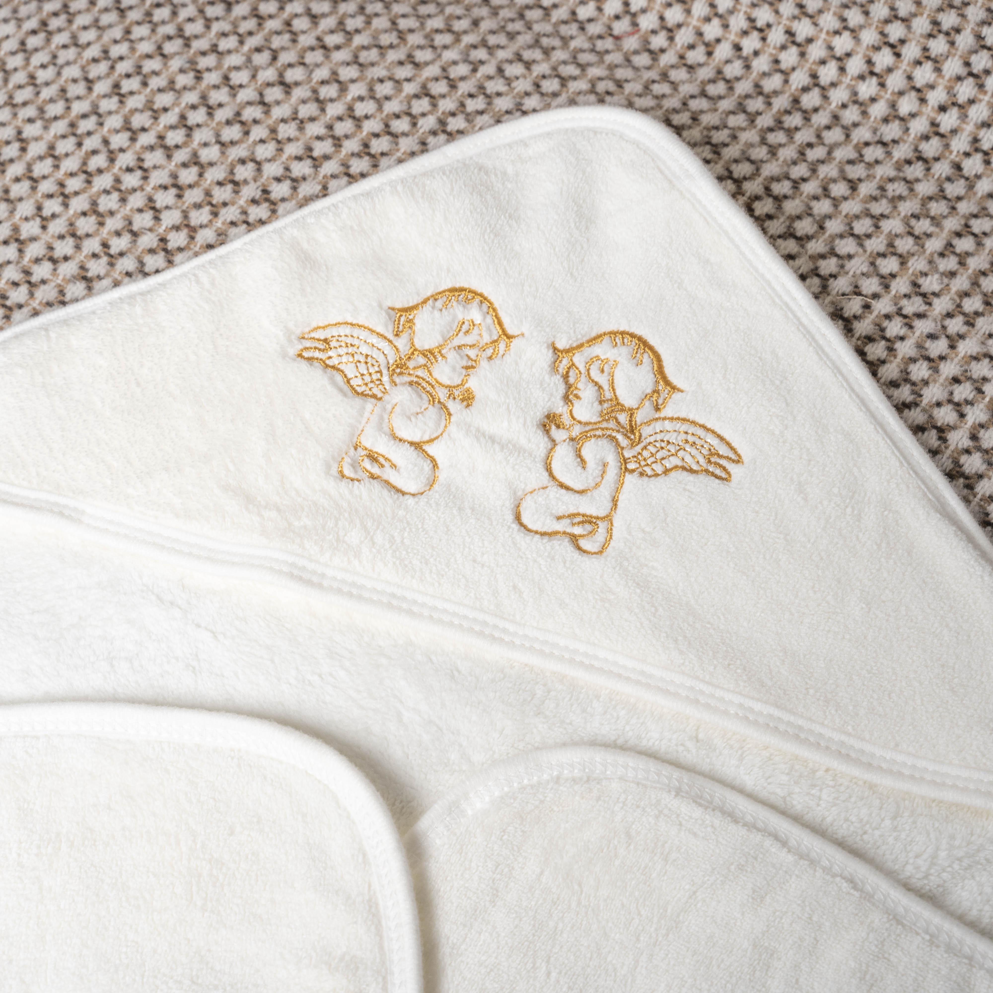 Крестец с капюшоном ангелочки 110x110 см (89064)