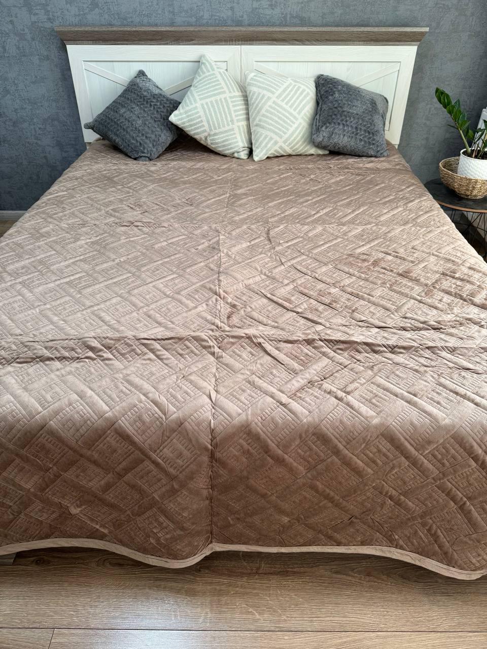 Плед велюровый Макси 230х260 см Светло-коричневый (14071267) - фото 2 Плед велюровый Макси 230х260 см Светло-коричневый (14071267) - фото 2