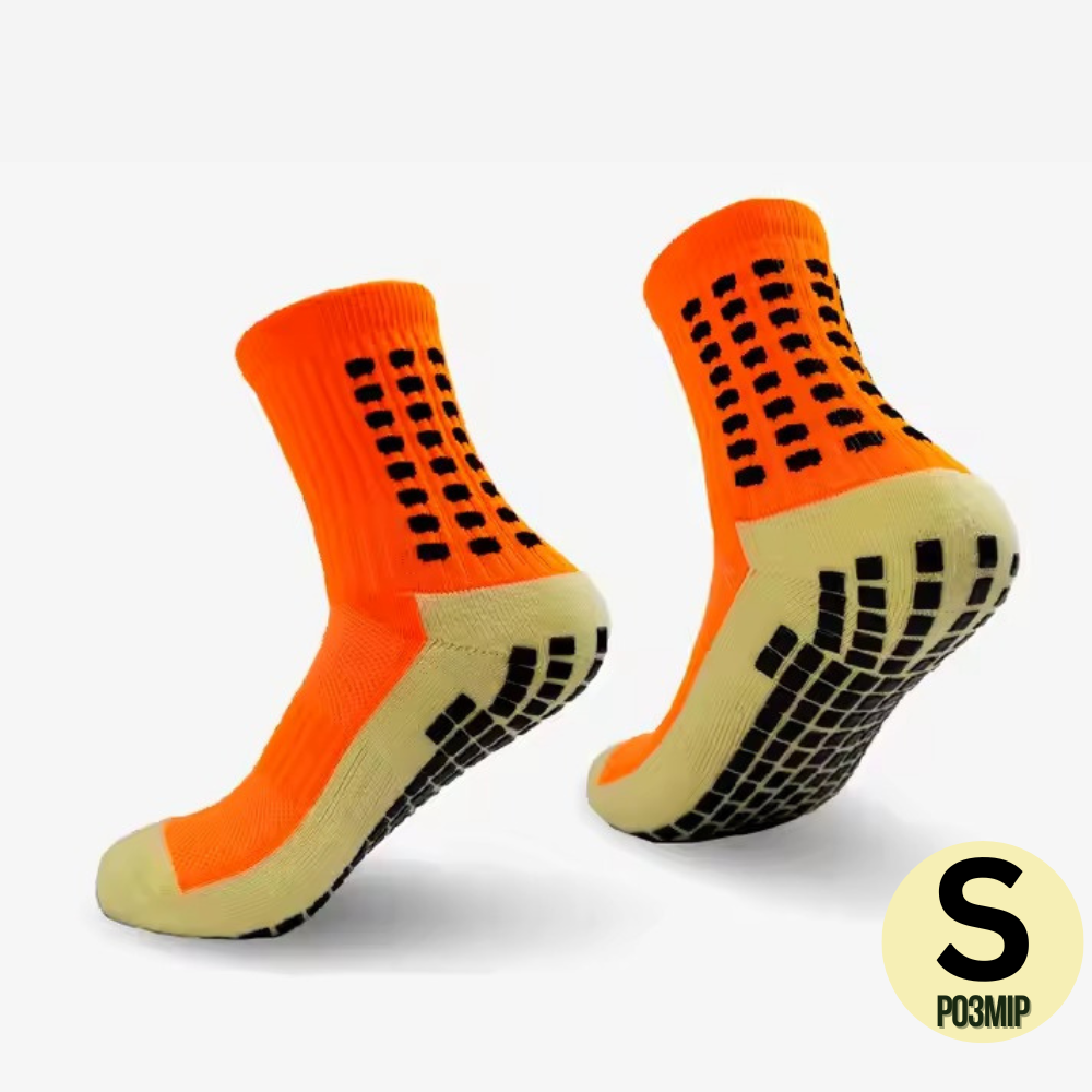 Шкарпетки футбольні ігрові тренувальні спортивні з антиковзним покриттям S Помаранчевий - фото 5